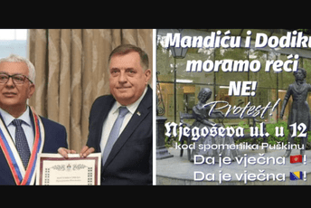 Mandić danas sa Dodikom, grupa građana protestuje ispred Skupštine Mandić danas sa Dodikom, grupa građana protestuje ispred Skupštine