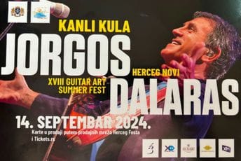 Guitar Art Summer Fest: Proslavljeni grčki pjevač Jorgos Dalaras 14. septembra na Kanli kuli Guitar Art Summer Fest: Proslavljeni grčki pjevač Jorgos Dalaras 14. septembra na Kanli kuli