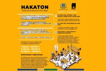 „Najbolja preduzetnička ideja“: Opština Bar organizuje Hakaton, pozivaju mlade da se prijave „Najbolja preduzetnička ideja“: Opština Bar organizuje Hakaton, pozivaju mlade da se prijave