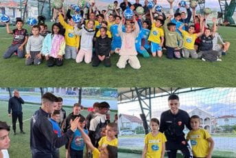 'Uči i igraj': Reprezentativci igrali fudbal sa djecom