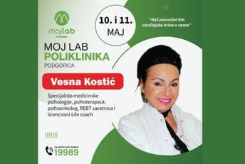 Specijalista medicinske psihologije, Vesna Kostić u Poliklinici Moj Lab 10. i 11. maja