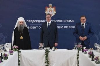 Vučić sa vrhom SPC i Dodikom: Uložen veliki trud da se spriječi usvajanje rezolucije o Srebrenici
