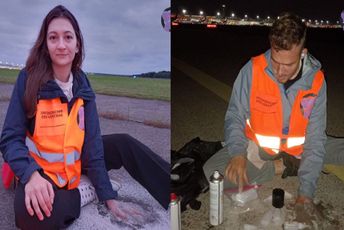 Ekološki aktivisti se zalijepili za pistu na aerodromu u Njemačkoj Ekološki aktivisti se zalijepili za pistu na aerodromu u Njemačkoj