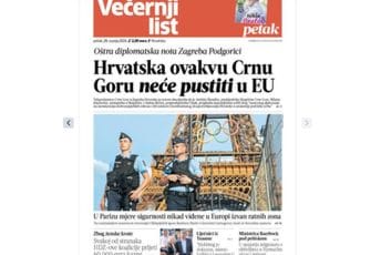 Zagrebački mediji: Hrvatska ovakvu Crnu Goru neće pustiti u EU