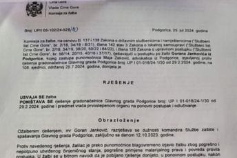 Vladina Komisija za žalbe ponovo utvrdila da je Injac nezakonito razriješila Jankovića Vladina Komisija za žalbe ponovo utvrdila da je Injac nezakonito razriješila Jankovića