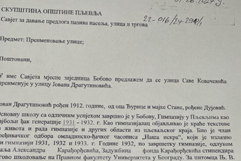 Predsjednik pljevaljske MZ Bobovo uputio incijativu da se preimenuje ulica: Pronašli većeg junaka od Save Kovačevića Predsjednik pljevaljske MZ Bobovo uputio incijativu da se preimenuje ulica: Pronašli većeg junaka od Save Kovačevića
