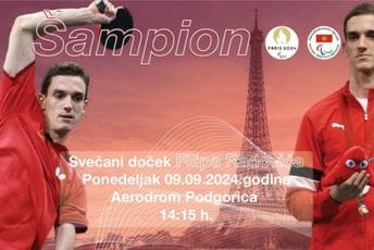 Svečani doček Filipa Radovića na Aerodromu Podgorica Svečani doček Filipa Radovića na Aerodromu Podgorica
