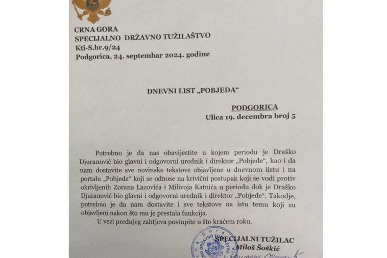 Tužilac Šoškić ponovo targetira i pokušava da ućutka novinara Đuranovića Tužilac Šoškić ponovo targetira i pokušava da ućutka novinara Đuranovića