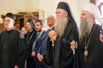 Porfirije u Kotoru sa Mandićem i Jokićem Porfirije u Kotoru sa Mandićem i Jokićem