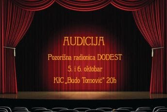 Dodest organizuje audiciju za pozorišnu radionicu Sejfa Seferovića: Testiranje 5. i 6. oktobra u KIC-u