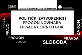 „Politički zatvorenici i progon novinara i pisaca u Crnoj Gori“: Međunarodna konferencija 9. oktobra u Podgorici