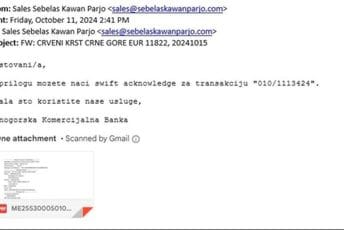 U toku phishing napad u kojem se zloupotrebljava ime CKB