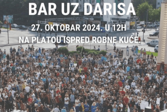 Danas novi protest “Bar uz Darisa”