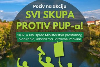 Podgorica: Sjutra performans NVO sektora "Svi skupa protiv PUP-a"