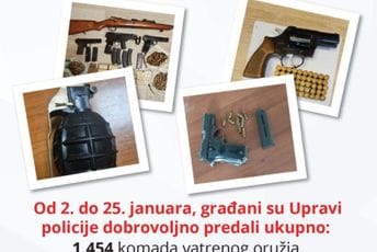 Građani  od početka januara policiji predali 48.313 komada municije i 1454 komada vatrenog oružja