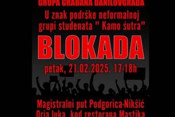 Danilovgrad se pridružuje studentima: U petak blokada magistrale Podgorica - Nikšić