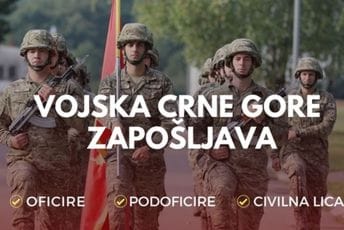 MOD: Raspisan oglas za prijem 22 lica za službu u Vojsci Crne Gore