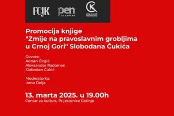 Promocija knjige Slobodana Čukića sjutra na Cetinju