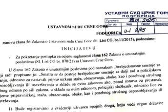 Ustavna inicijativa kao pravna zaštita policijskih službenika od progona ekipe iz Demokrata Alekse Bečića