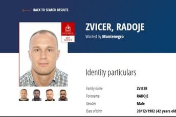 Interpol Podgorica: Od danas vidljiva međunarodna potjernica za Radojem Zvicerom koju je raspisala Crna Gora
