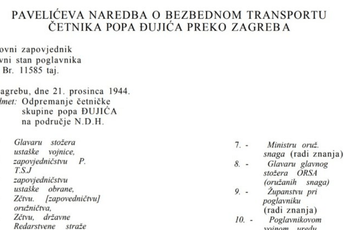 Dokument koji svjedoči o bliskoj saradnji ustaša, četnika i Njemaca iz decembra 1944. (FOTO)