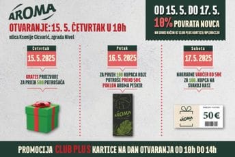 Aroma otvara novi market na Zabjelu – pokloni i pogodnosti za prve kupce!