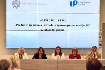 Održan okrugli sto o prednostima medijacije u rješavanju privrednih sporova; Radulović: Alternativno rješavanje sporova privredi pruža brojne benefite