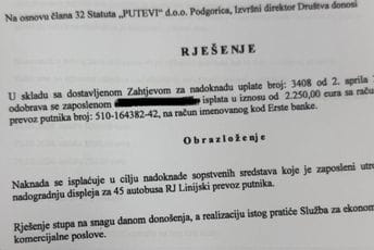 Mašković: Zaposleni "na svoju ruku" finansira troškove Puteva, pa mu preduzeće refundira