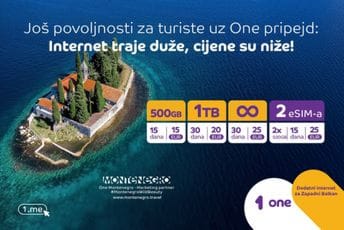 Još povoljnosti za turiste uz One pripejd: Internet traje duže, cijene su niže!