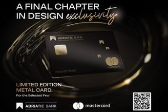 Adriatic Bank predstavlja metalno izdanje Mastercard World Elite platne kartice