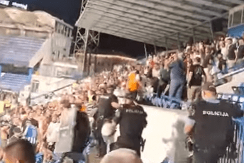 Bilo napeto, letjele i stolice: Ovako je izgledao bunt navijača Budućnosti protiv uprave (VIDEO)
