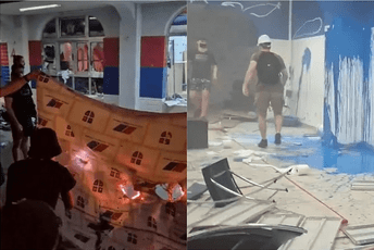(VIDEO) Potpuno demolirane prostorija SNS-a u Novom Sadu