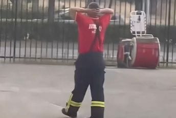 (VIDEO) "Iskrena radost": Podgorički vatrogasac obradovao se kiši