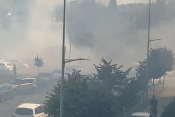 Požar u blizini Krivog mosta u Podgorici, širi se gust dim