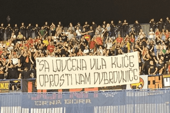 Ultra Crna Gora na Maksimiru istakli transparent "Sa Lovćena vila kliče, oprosti nam Dubrovniče"