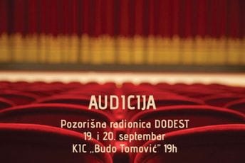 Audicija za DODEST-ovu pozorišnu radionicu glume 19. i 20. septembra u KIC-u