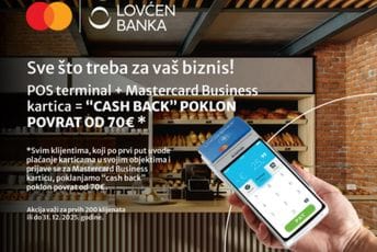 Lovćen banka pokreće „cash back“ - poklon povrat akciju za uvođenje kartičnog poslovanja i aktivaciju Mastercard Business kartice