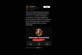 Na X-u objavljen broj telefona Vuković-Kuč, ona poručila: "Crna Gora je danas tunel kroz koji može da prođe bilo ko i nasrne na nas”