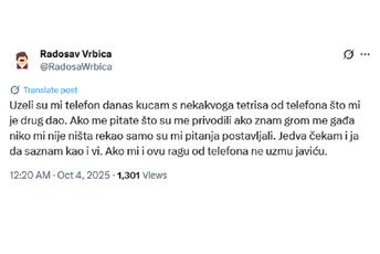 SPO juče privodilo i mimera Radosava Vrbicu: Pitali su me koje portale pratim i ko mi dostavlja informacije, uzeli su mi telefon i dva laptopa