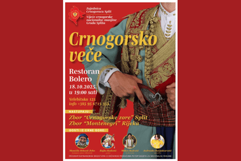 Crnogorsko veče u Splitu 18. oktobra