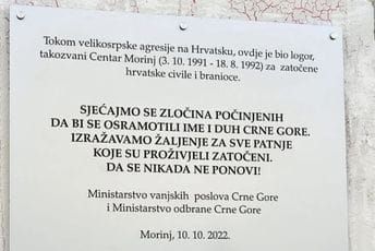 Ultimatum Miholjskog zbora i Matice Boke: U narednih 15 dana ukloniti ploču u Morinju, u suprotnom…