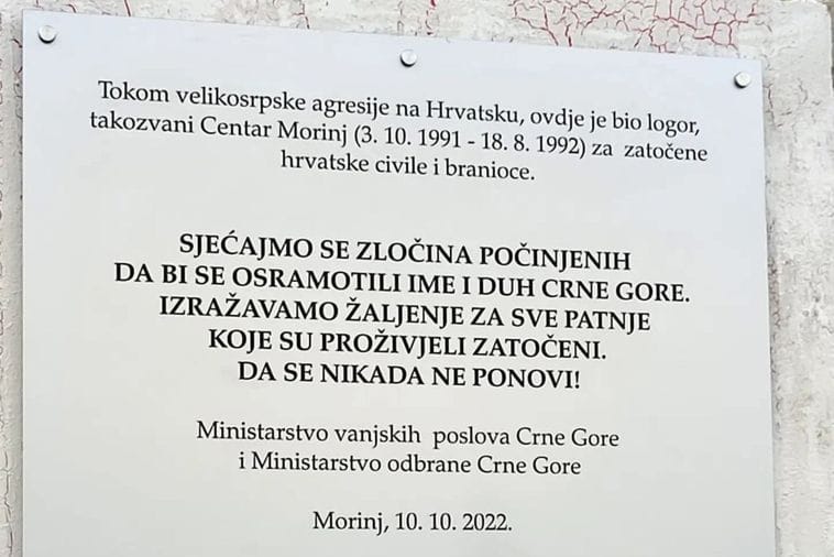 Morinj: Spomen ploča ostaje, tekst se ne mijenja
