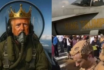 Tramp objavio AI video: Leti u borbenom avionu, s krunom na glavi
