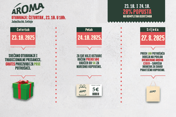 Aroma Martex otvara vrata u prijestonici – 20% popusta prva dva dana otvaranja!