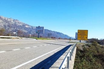 Kolovozi suvi, duž klisura moguća pojava odrona