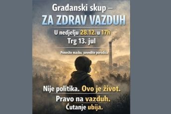 Pravo na vazduh: Sjutra građanski skup u Pljevljima zbog ozbiljnog zagađenja životne sredine