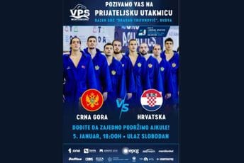 Crnogorski vaterpolisti 5. januara u Budvi sa Hrvatskom
