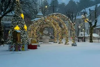 (FOTO) Zimska idila na Cetinju: Pao prvi ovogodišnji snijeg