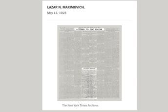 Maksimović za Njujork tajms 1923: Crnogorci spasili srpsku vojsku, a kada je Crna Gora zatrebala pomoć niko joj nije pružio ruku