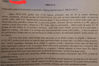 Cetinjanin prijavio niz prijetnji: "Živ ne izlaziš, nabiću ti zastave u usta i ugušiti te njima"